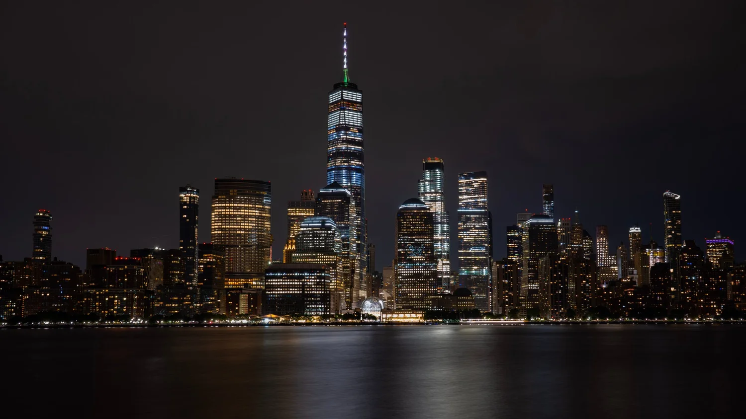 New York skyline at night